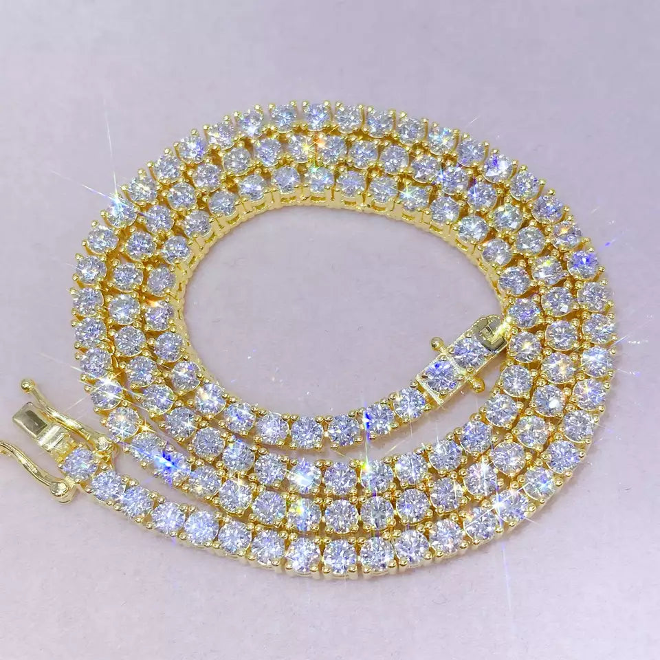 VVS Moissanite Iced Out Tennis Chain – 925 Silver, 3MM-6.5MM - ‎ Moissanite Jewelry 