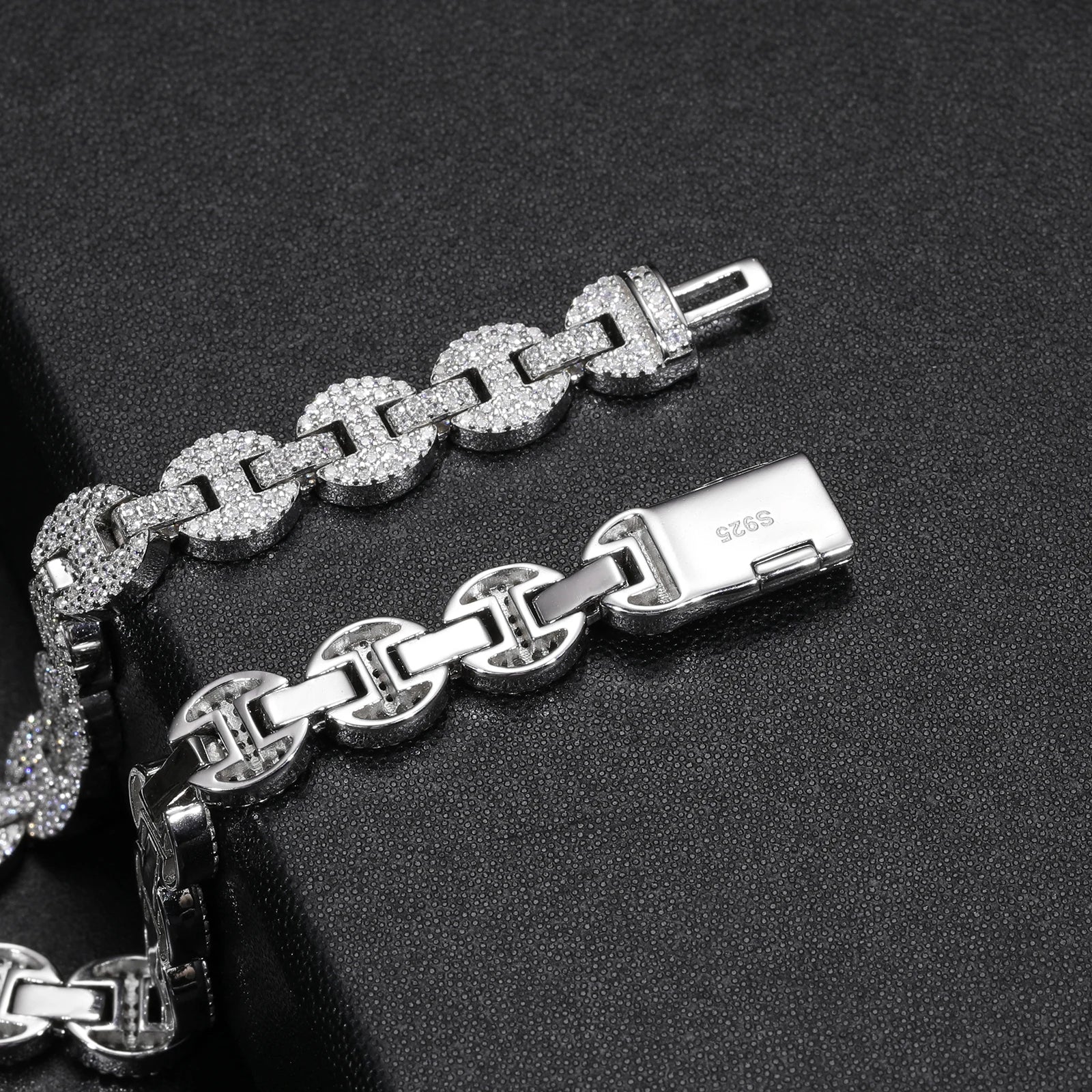 VVS Moissanite Iced Out Guci Link Chain Bracelet – 925 Sterling Silver - ‎ Moissanite Jewelry 