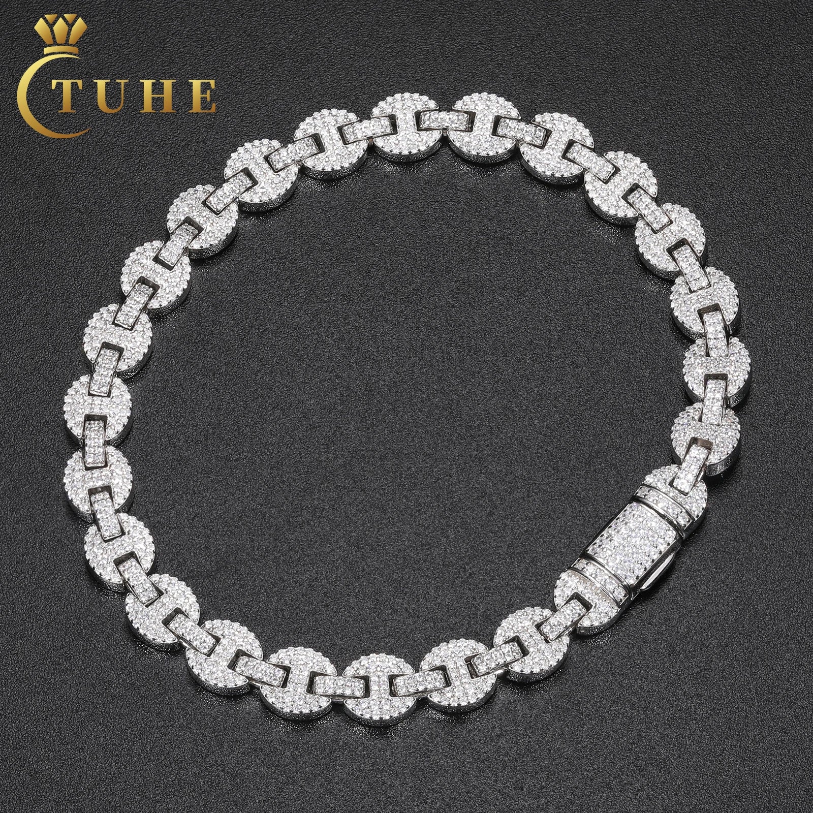 VVS Moissanite Iced Out Guci Link Chain Bracelet – 925 Sterling Silver - ‎ Moissanite Jewelry 