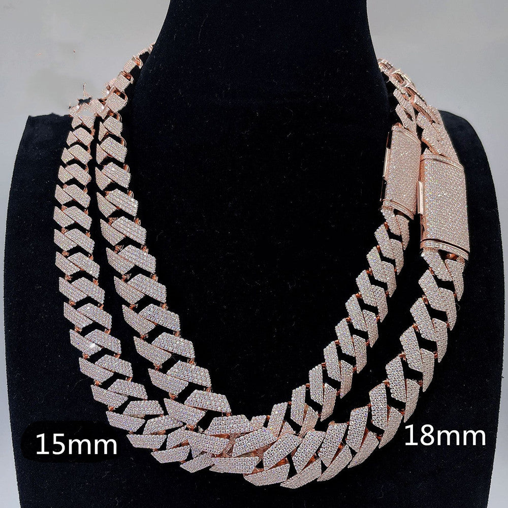 Moissanite Cuban Link Chain Necklaces S925 Silver - ‎ Moissanite Jewelry 