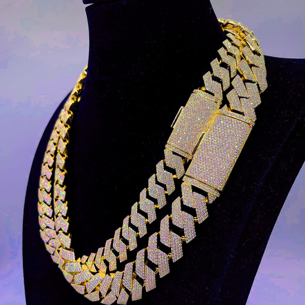 Moissanite Cuban Link Chain Necklaces S925 Silver - ‎ Moissanite Jewelry 